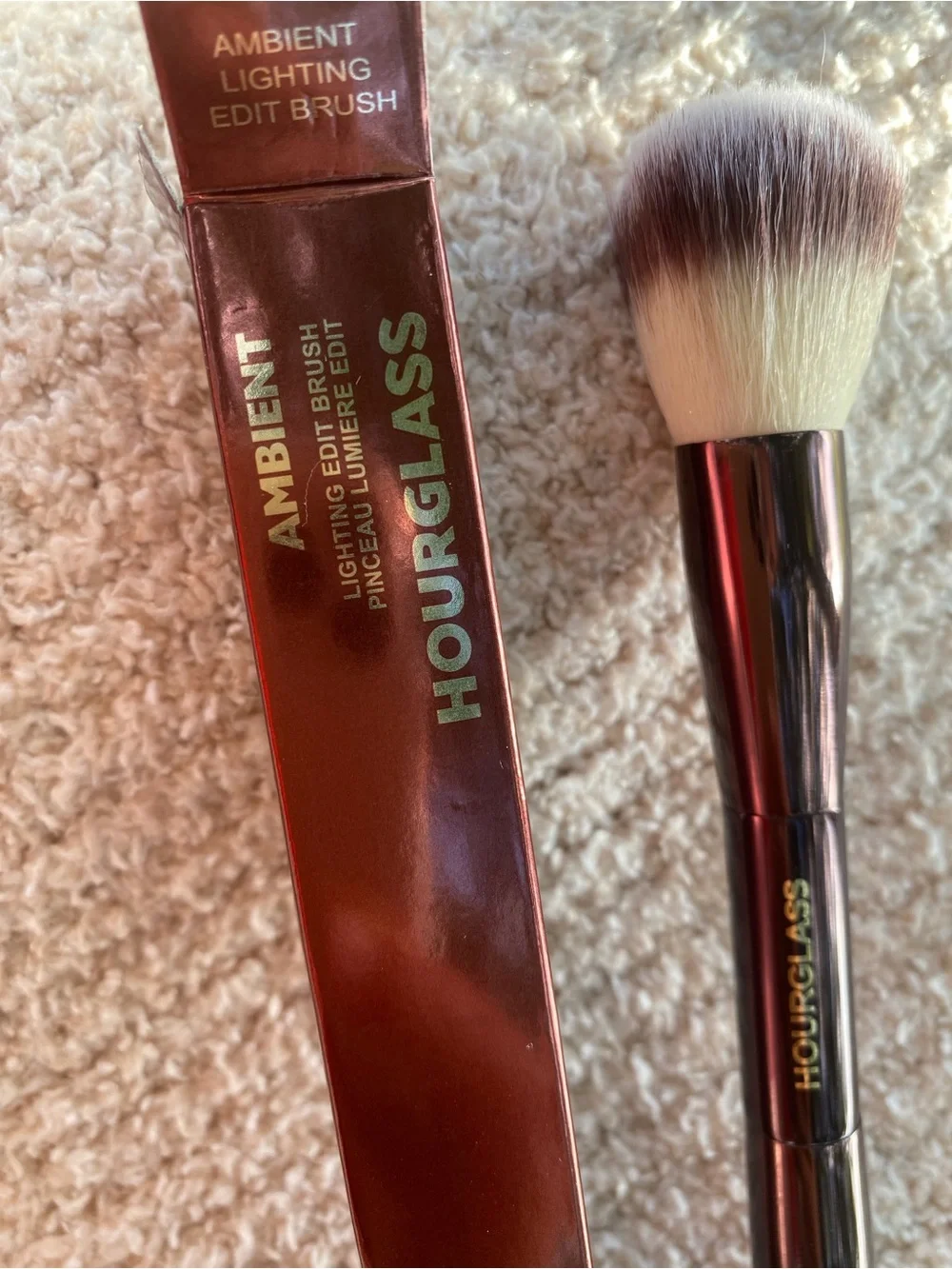 Hourglass Dual-Ended Powder Brush in Copper and White-Tip Bristles